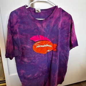 Vintage Nickelodeon Pink and Purple Tie-Dye audience Tee
